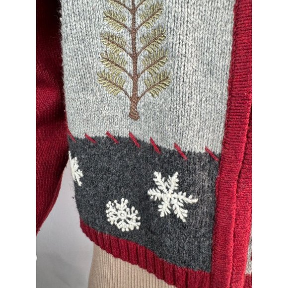 Croft and Barrow Snowman Ugly Christmas Sweater Medium Red Snowman Acrylic Blend - Picture 15 of 16